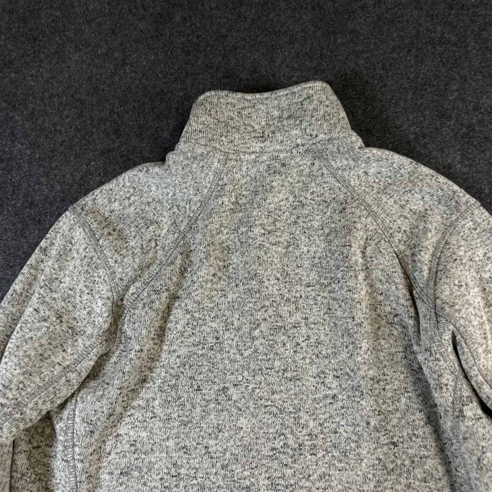 Eddie Bauer Mens Grey Marled Quarter Zip Pullover Sweater Knit Fleece Size M